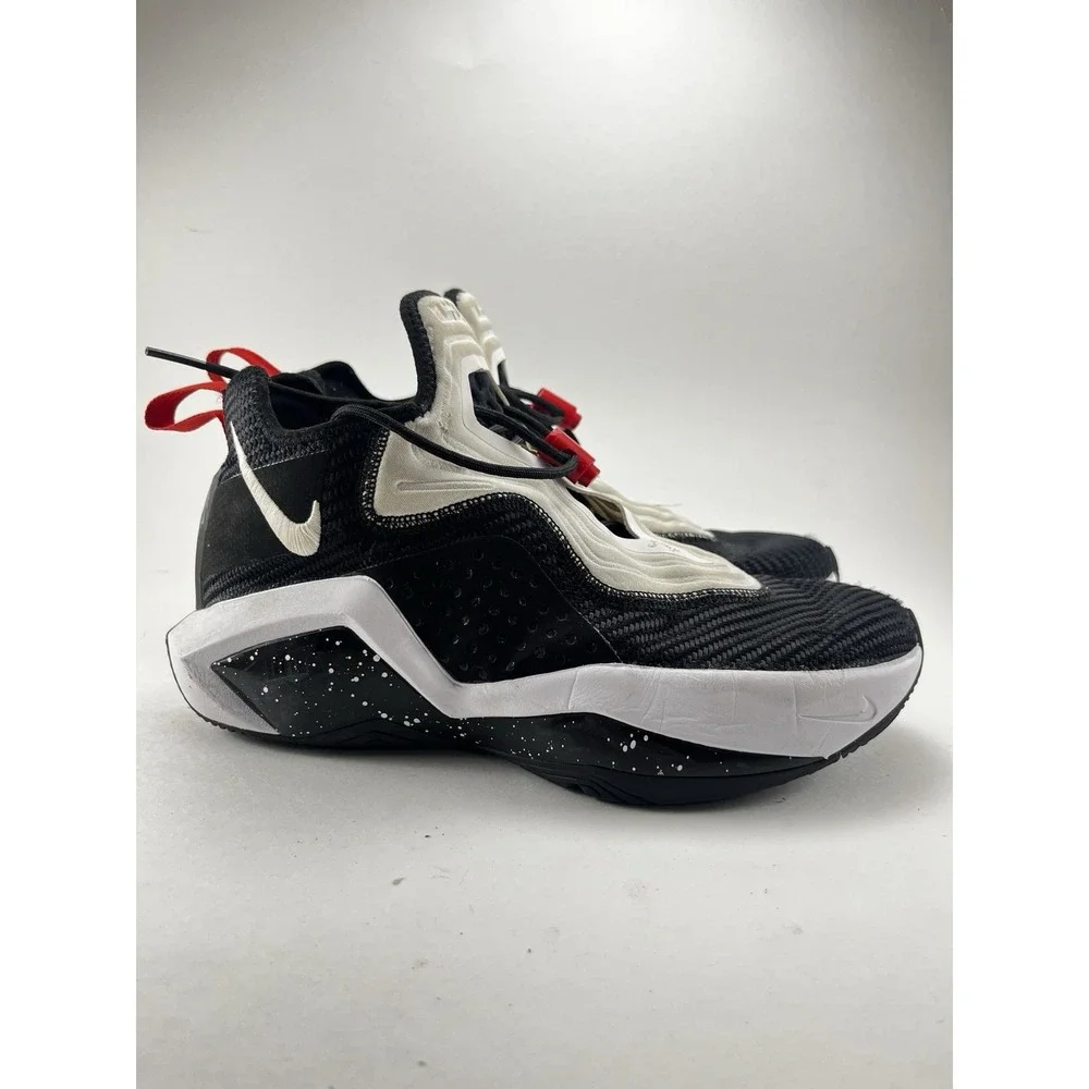 Nike LeBron 19 Low Men's 7.5 Basketball Shoes Black White Red